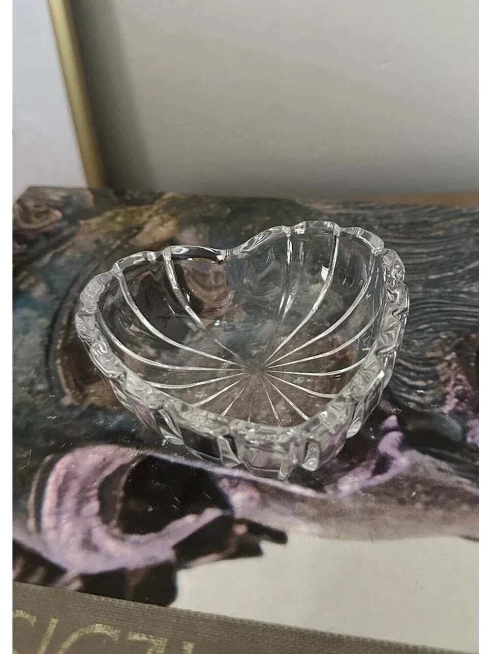 Mikasa Heart Shaped Clear Crystal Glass Dish Candy Trinket Jewelry Catchall 3.5”